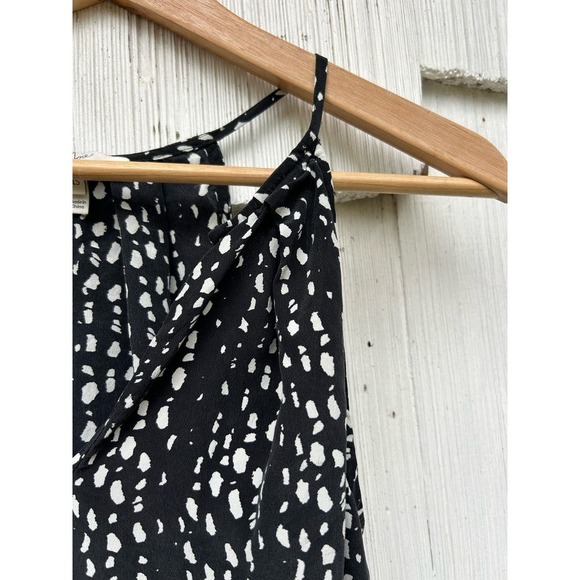 Joie Silk Sleeveless Top Black White Print V-Neck Spaghetti Strap Tank Size XS - Picture 3 of 8